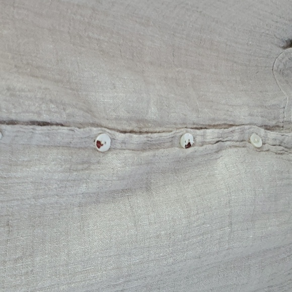 Pure Jill Linen Button Front Gauzy Crinkle Top Size Medium - Picture 3 of 7
